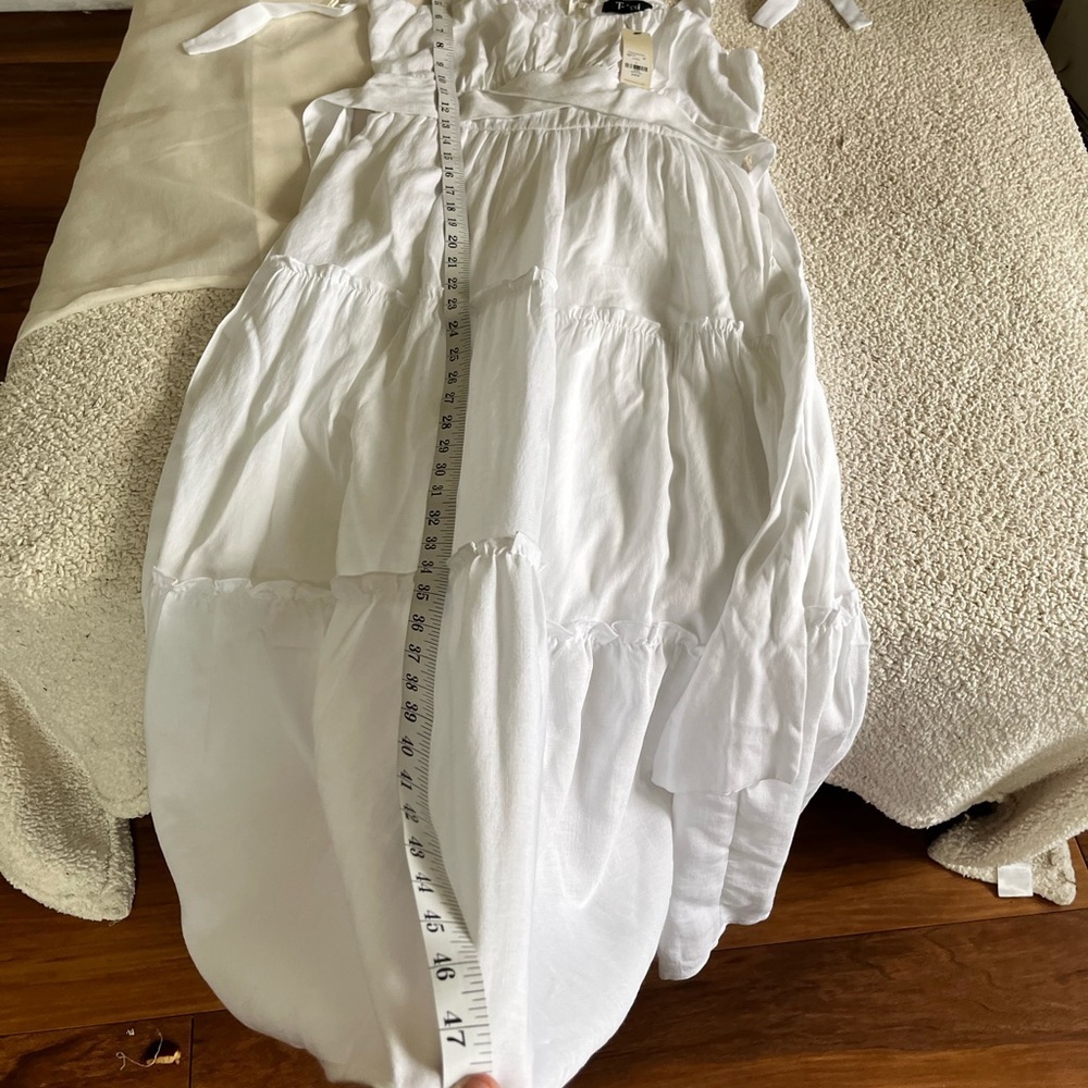 Trixxi White MIDI Dress L coastal girl Cottagecore resort wear $66 Tag Romantic - Picture 5 of 5